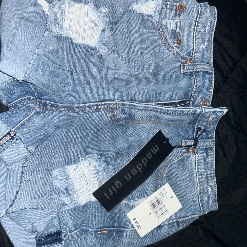 Madden Girl Light Blue Distressed Denim Shorts